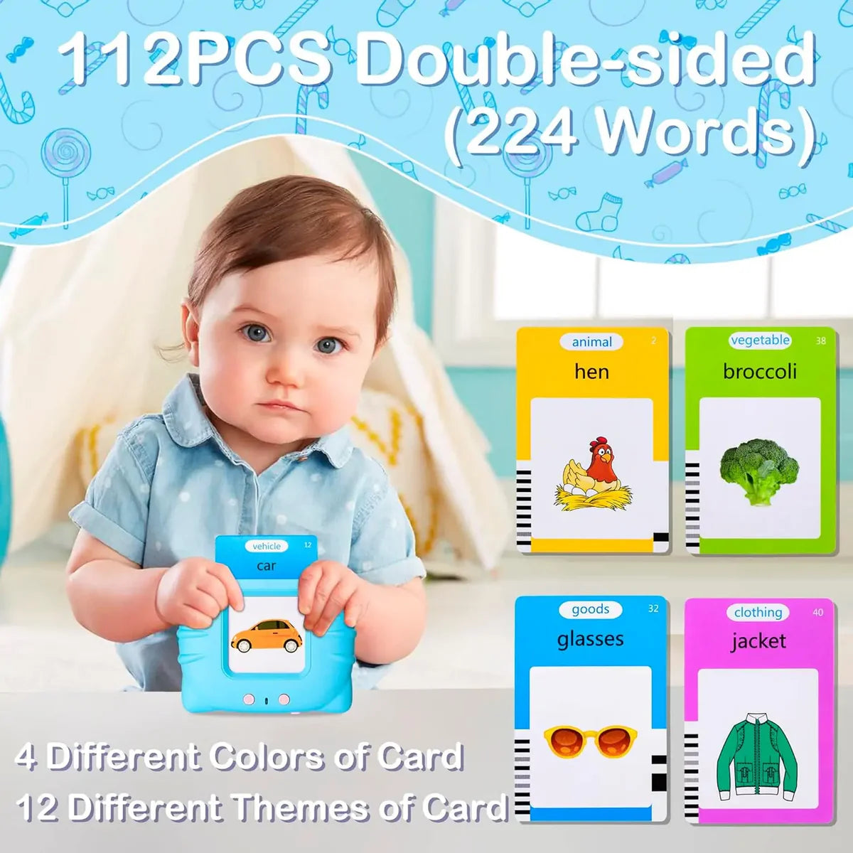 Early Education Learning Talking Toy 110 Double Sided Flash Cards