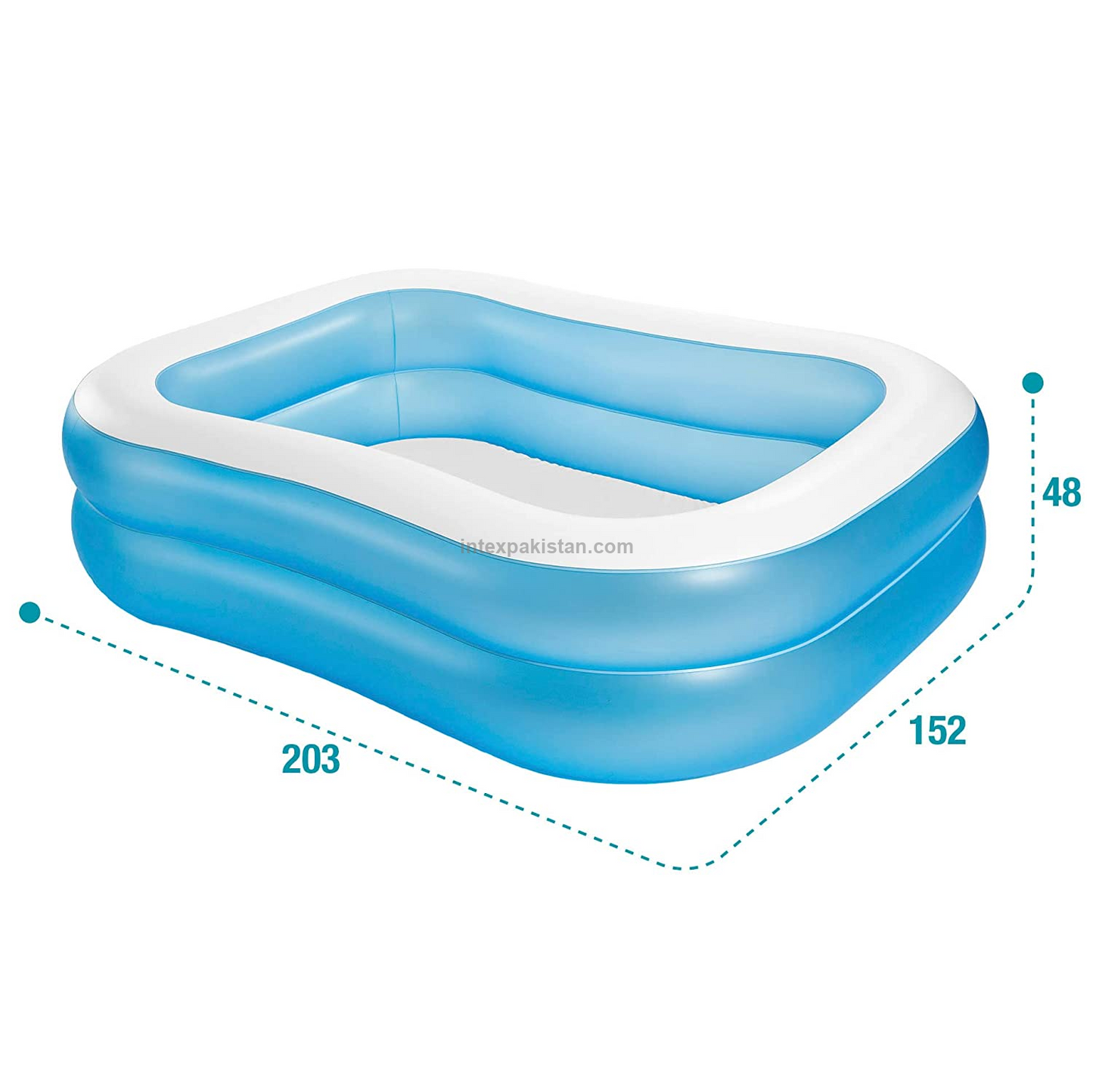 NTEX Swim Center Family Swimming Pool White Blue (80"X60"X19")