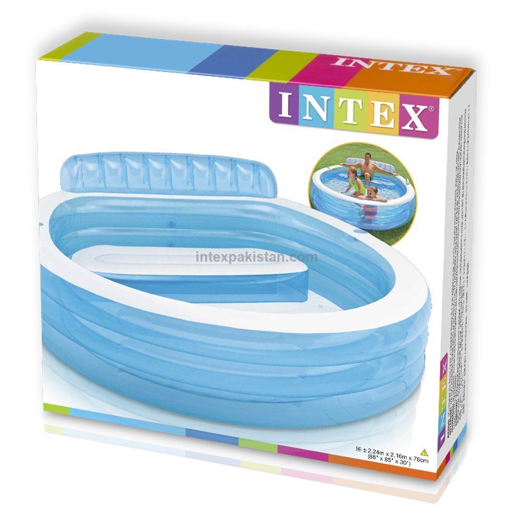 INTEX Swim Center Paradise Family Lounge Pool 88" L x 85" W x 30" H
