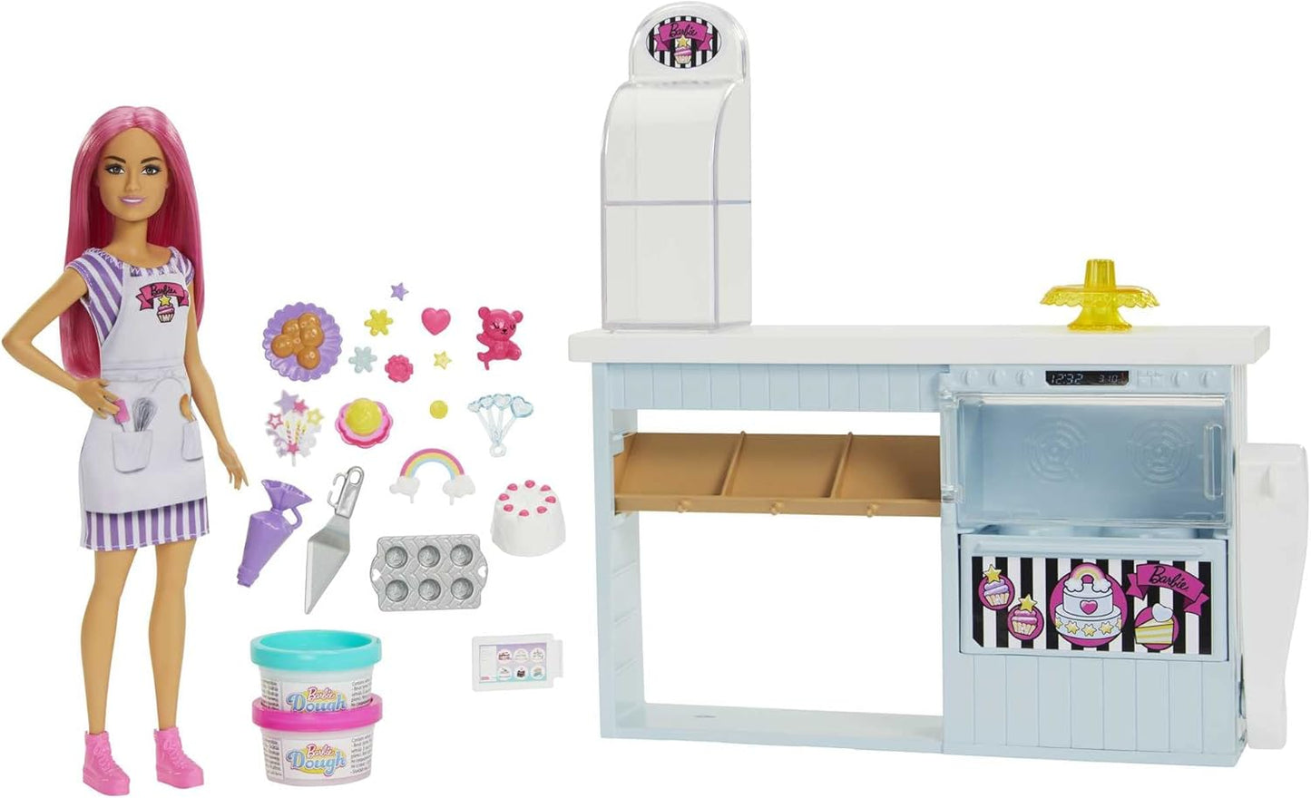 Barbie Cake Bakery Playset with Doll (30 cm), Bakery Acessories