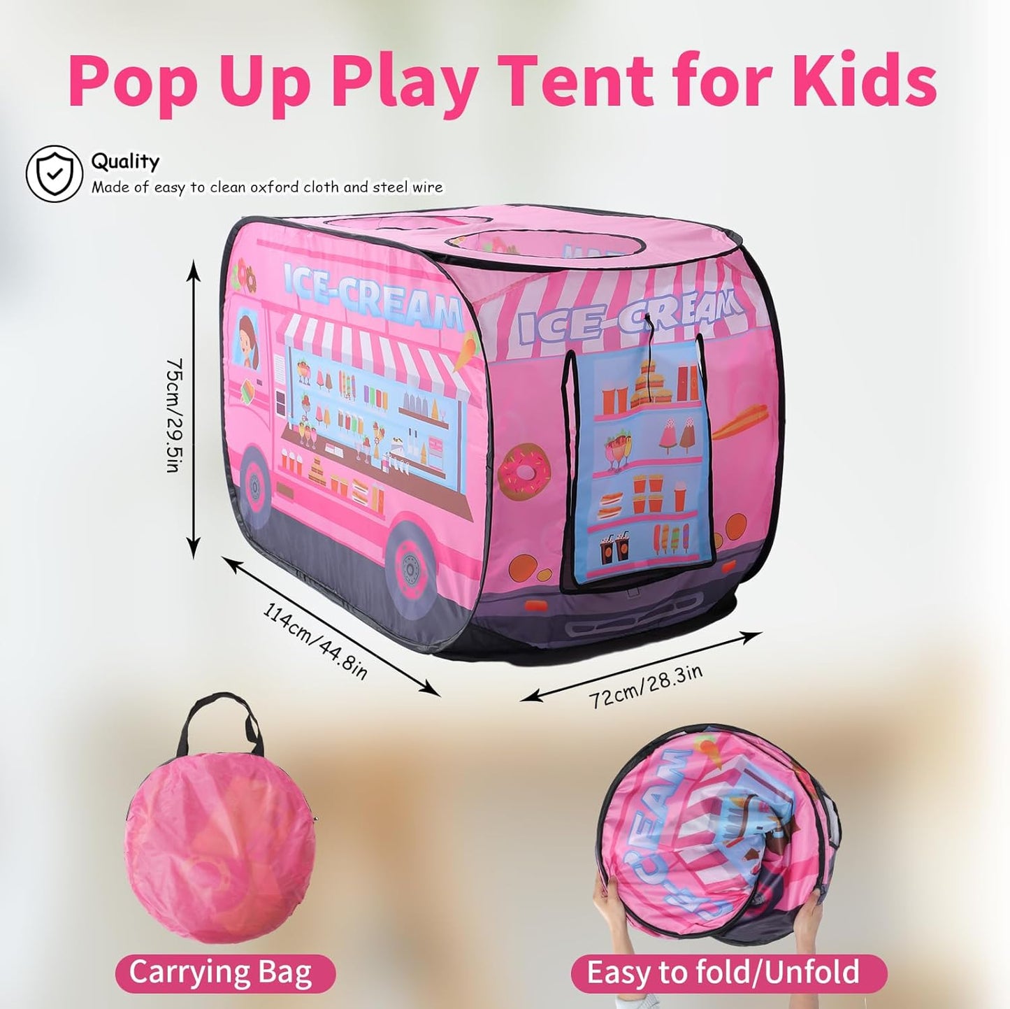 Ice Cream Truck Tent House Foldable Tent For Kids Outdoor Play House Toy
