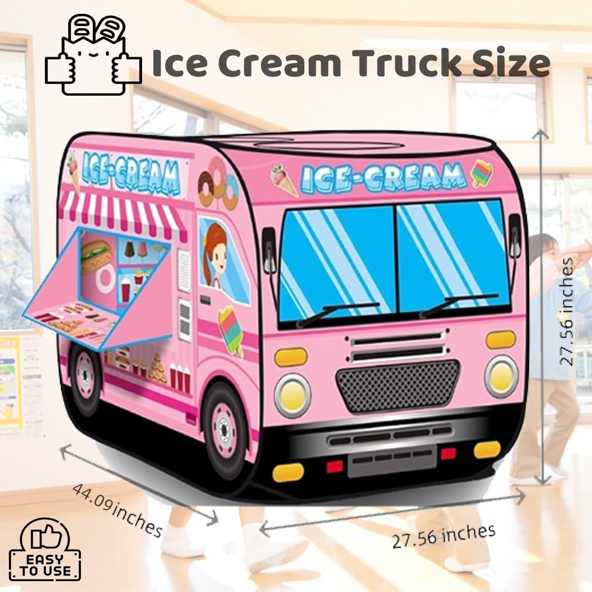 Ice Cream Truck Tent House Foldable Tent For Kids Outdoor Play House Toy