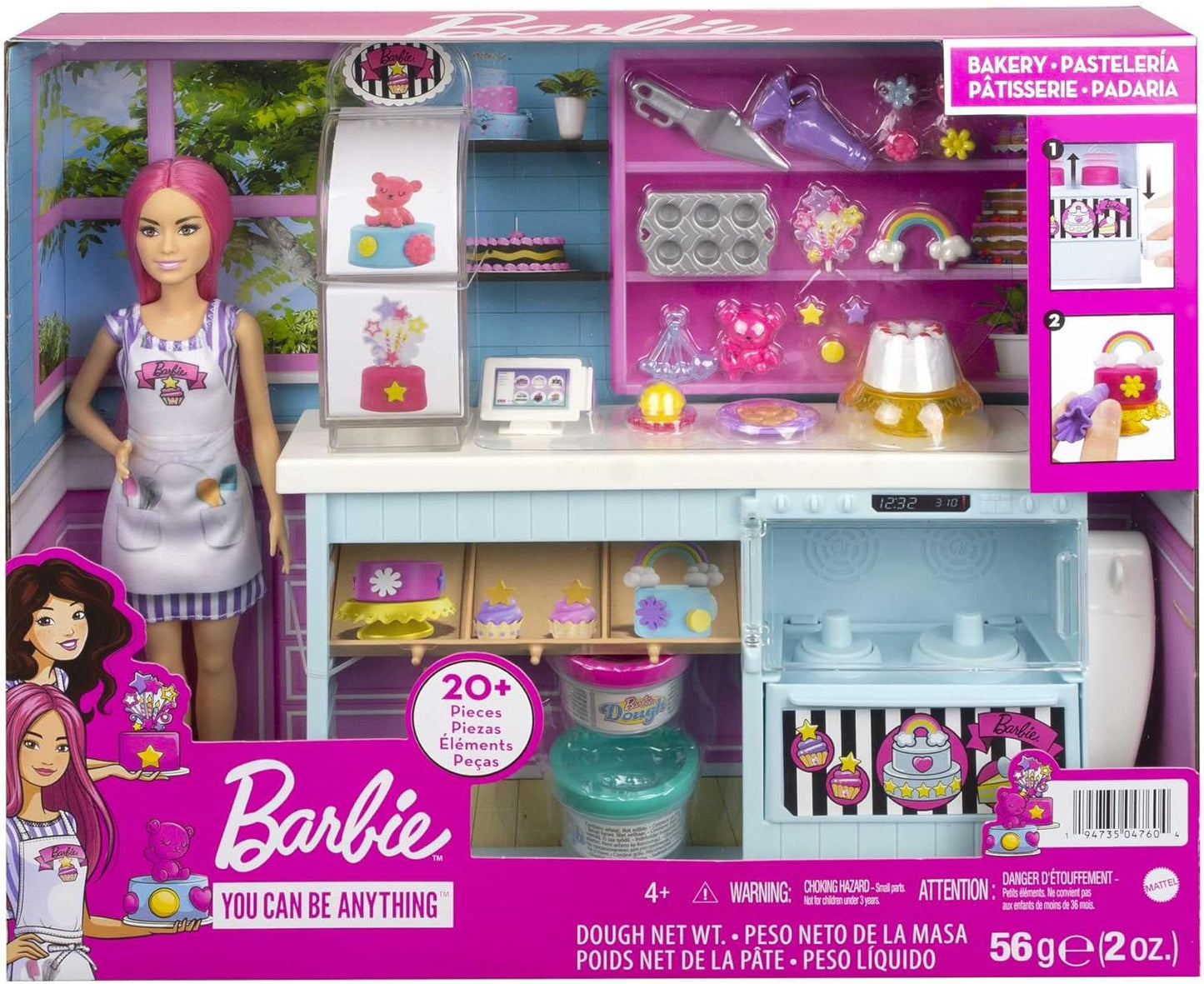 Barbie Cake Bakery Playset with Doll (30 cm), Bakery Acessories