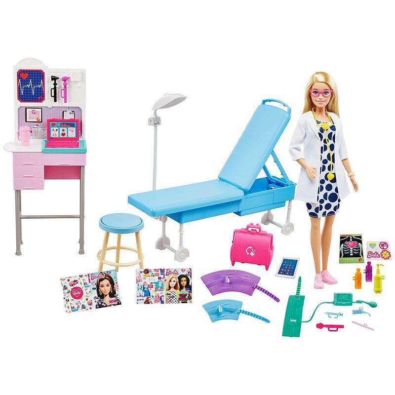 Barbie Doctor Doll with Play Set and Medical Acessories Barbie 12-in Doll