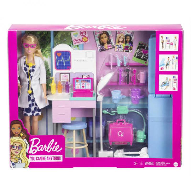 Barbie Doctor Doll with Play Set and Medical Acessories Barbie 12-in Doll