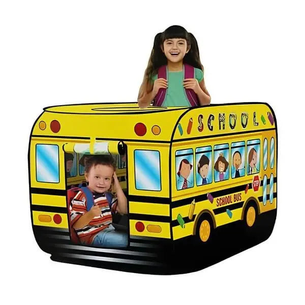 School Bus Play Tent House For Kids Out Door Playing Toy With 100 Balls