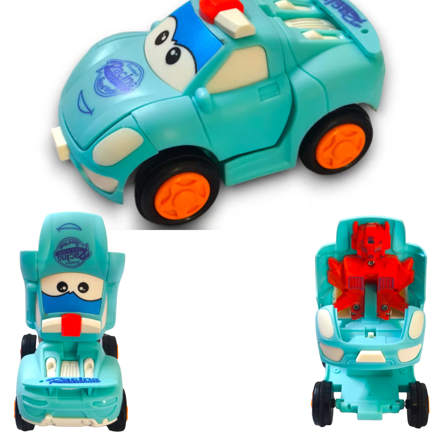 2-in-1 Transformer Robot Car Toys for Kids Friction Car