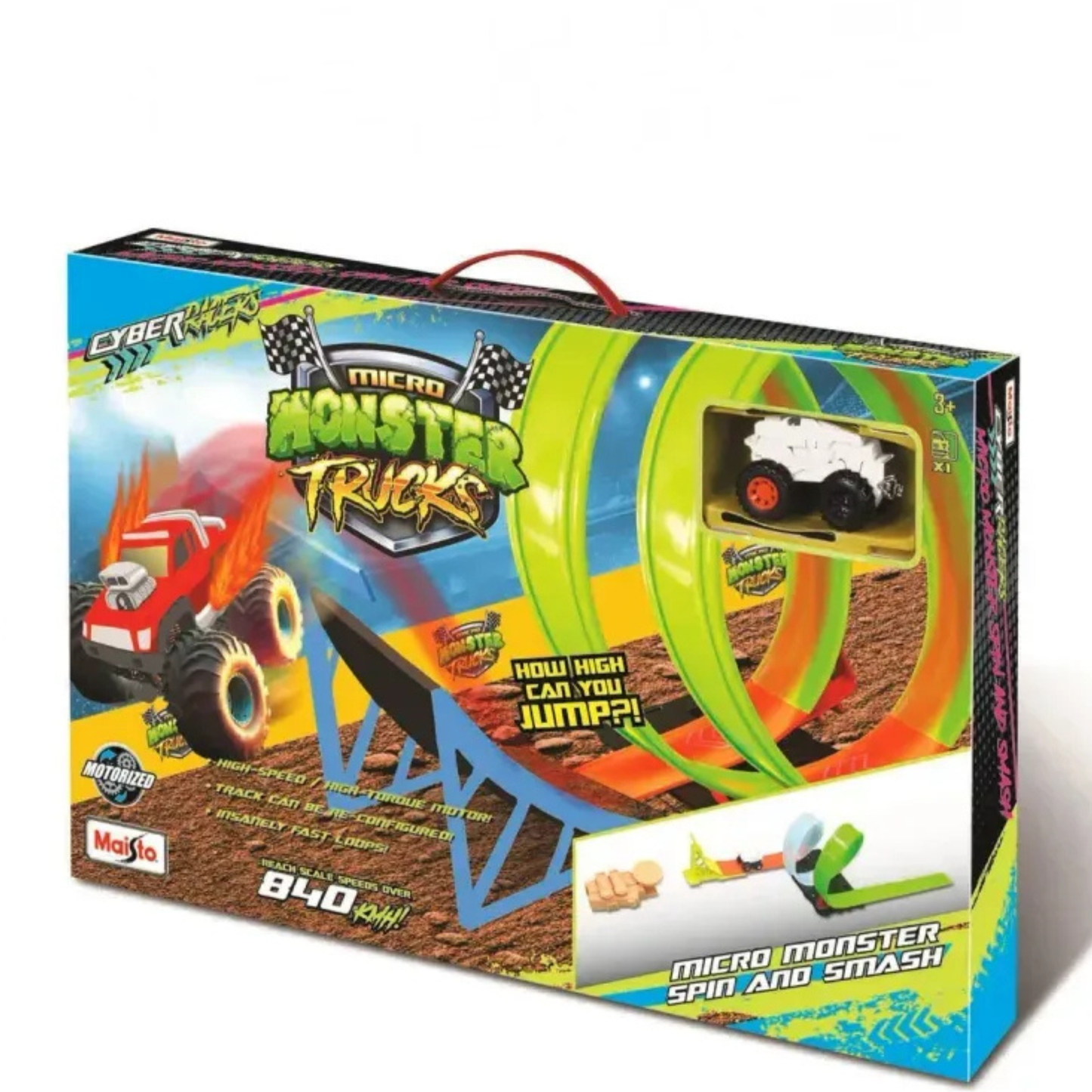 Maisto Tracks Cyber Racers Micro Monster Spin and Smash Maisto Playset