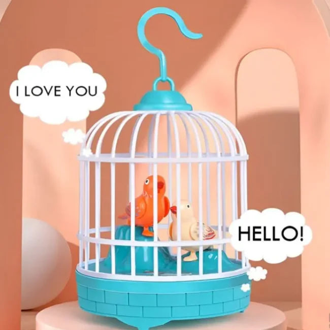 Voice-Controlled Talking Bird Toy with Cage ||Talking Birds Cage WIth Music Toy For Kids
