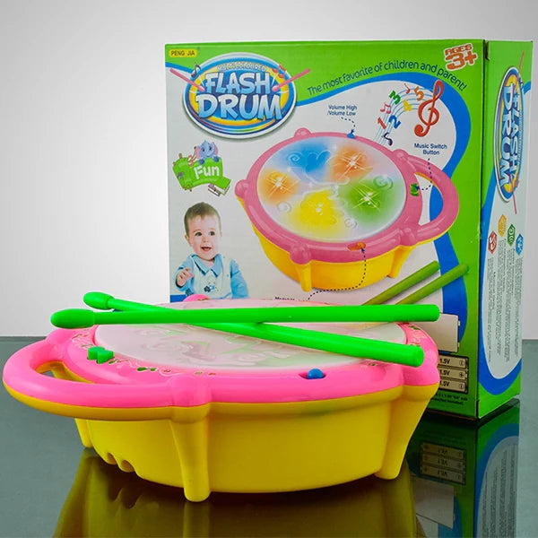 Musical Flash Drum with Two Stick Light Sound || Drum Toy For Todler