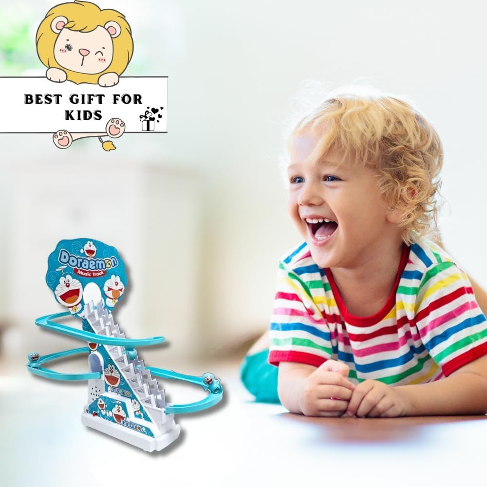 Doraemon's Track Racing Toys for Kids ||Escalator Toy with Lights and Music||Doreman Track Toy