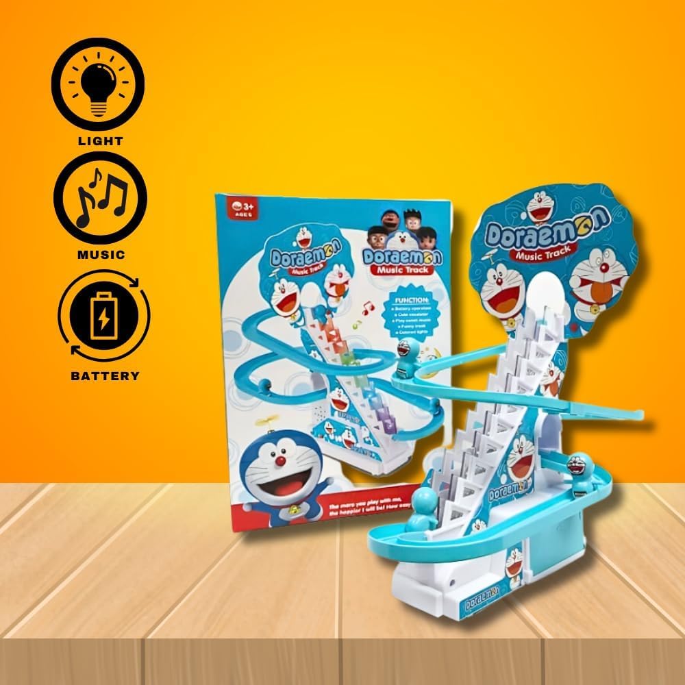 Doraemon's Track Racing Toys for Kids ||Escalator Toy with Lights and Music||Doreman Track Toy
