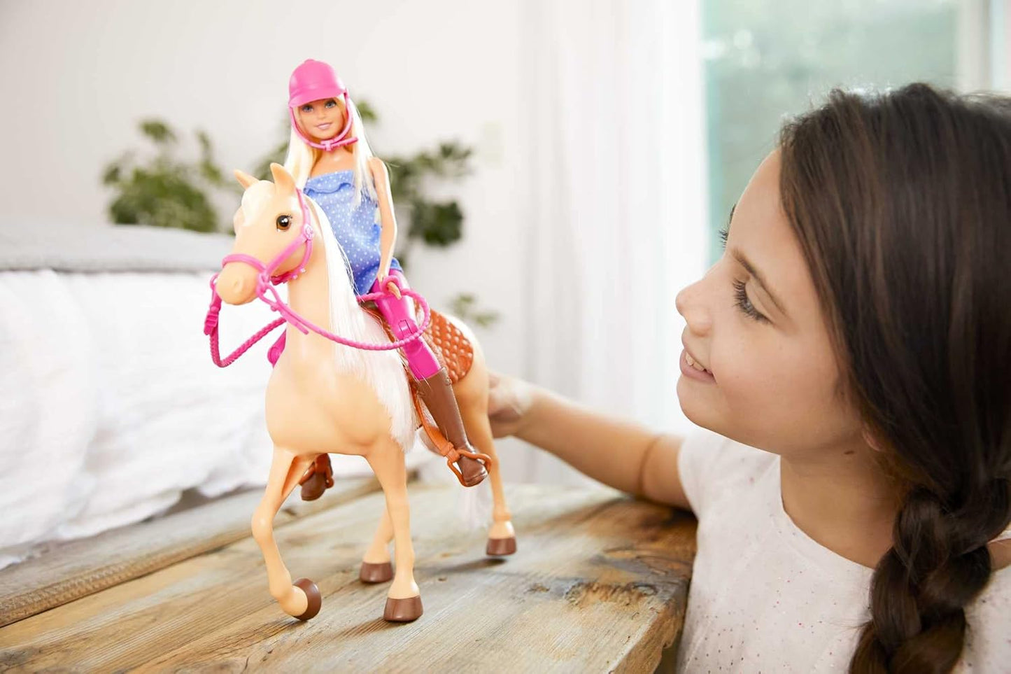 Barbie Playet with Blonde Fashion Doll Riding Outfit & Hourse FXH13