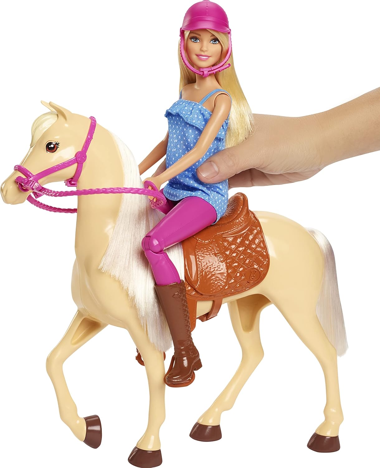 Barbie Playet with Blonde Fashion Doll Riding Outfit & Hourse FXH13