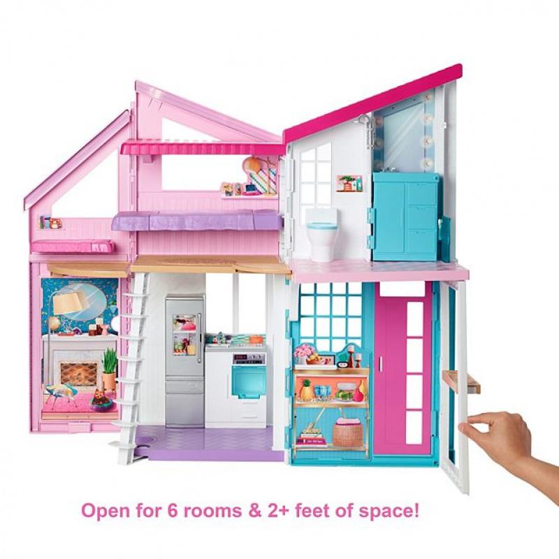 Barbie Doll House Playset For Kids Malibu House With Acessories