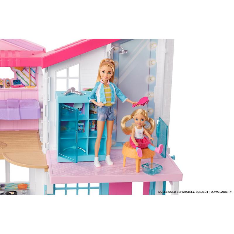 Barbie Doll House Playset For Kids Malibu House With Acessories
