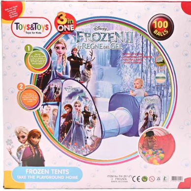 Frozen Tent House With 100 Balls For Kids Play Tent with Tunnel and Playhouse
