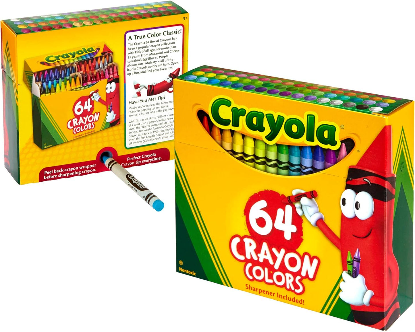 64 Crayola Crayon Box w Sharpener Colouring Drawing Arts Craft
