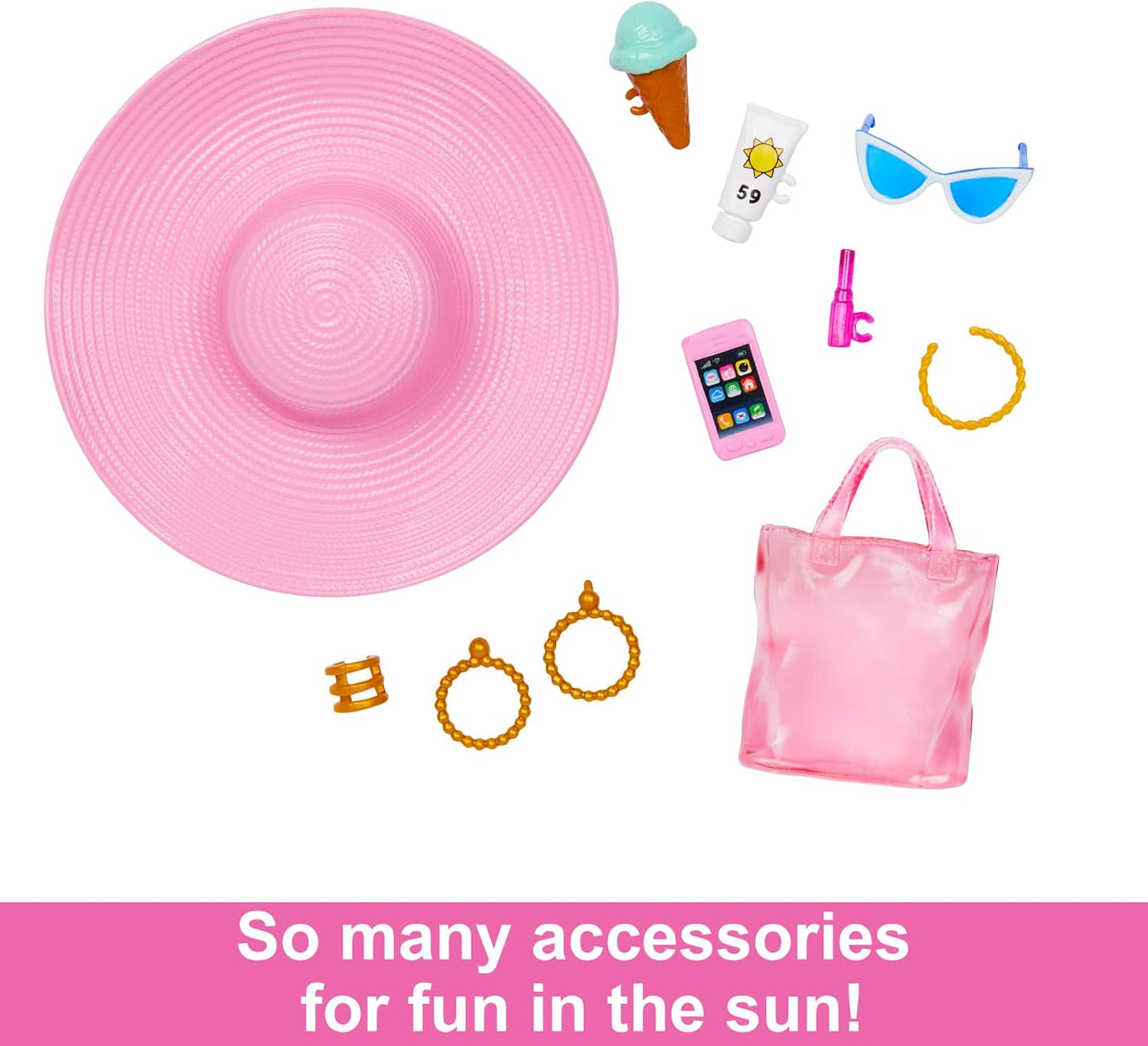 Blonde Barbie Doll with Swimsuit Beach-themed Acessories Barbie Playset For Girls