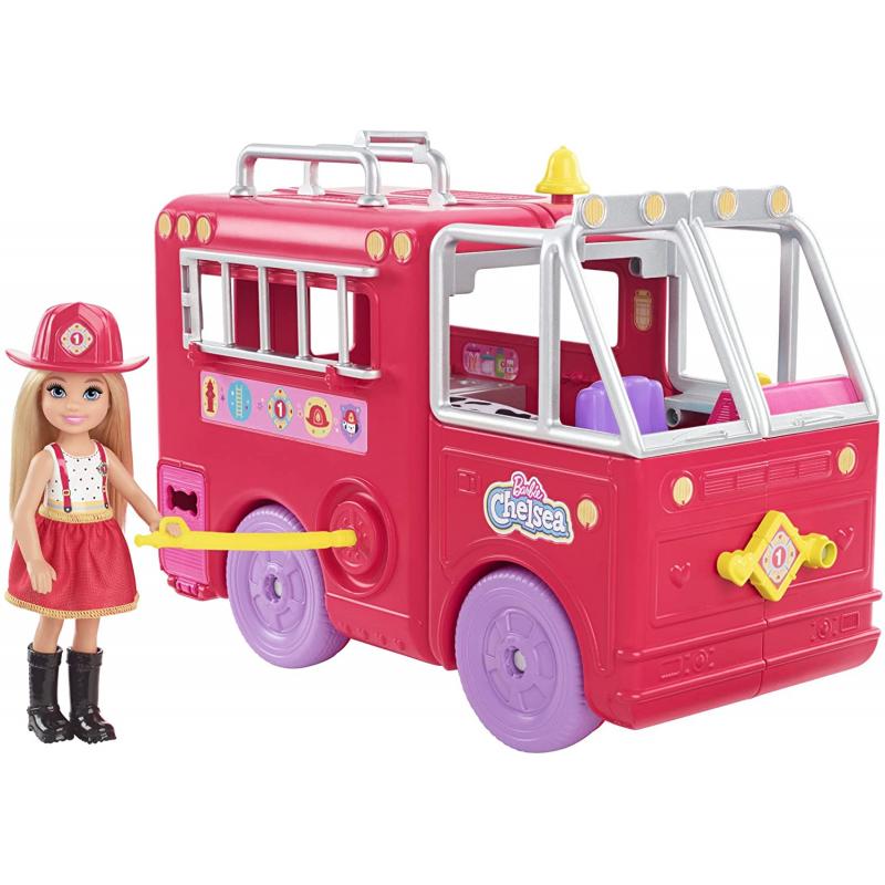 Barbie Fire Truck Vehicle Barbie Play Set Chelsea Doll With Acessories