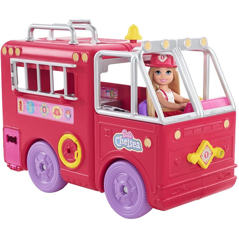 Barbie Fire Truck Vehicle Barbie Play Set Chelsea Doll With Acessories