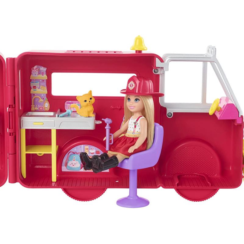 Barbie Fire Truck Vehicle Barbie Play Set Chelsea Doll With Acessories