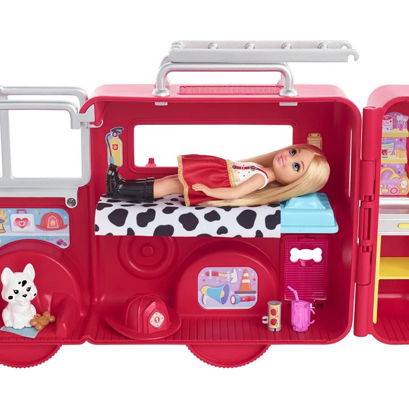 Barbie Fire Truck Vehicle Barbie Play Set Chelsea Doll With Acessories
