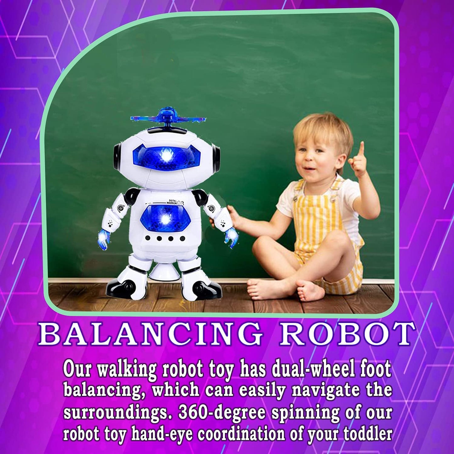 Dancing Robot with Flashing Lights Spinning Dancing Robot Music Toy For Boys