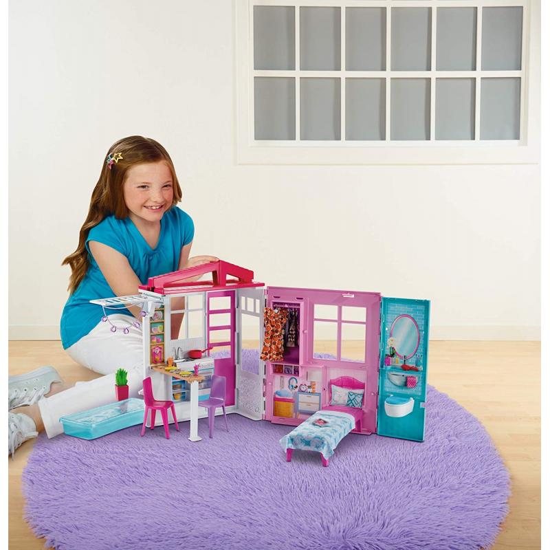 Barbie Pool Dollhouse Portable Single Story Playset For Girls