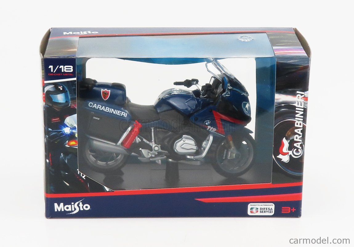 Maisto 1:18 Police Motorcycle Carabinieri MotorBike Toy For Kids