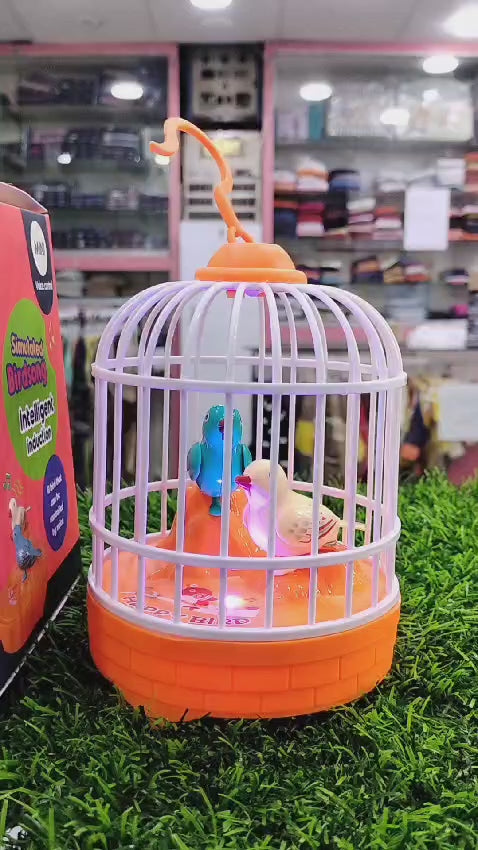 Voice-Controlled Talking Bird Toy with Cage ||Talking Birds Cage WIth Music Toy For Kids
