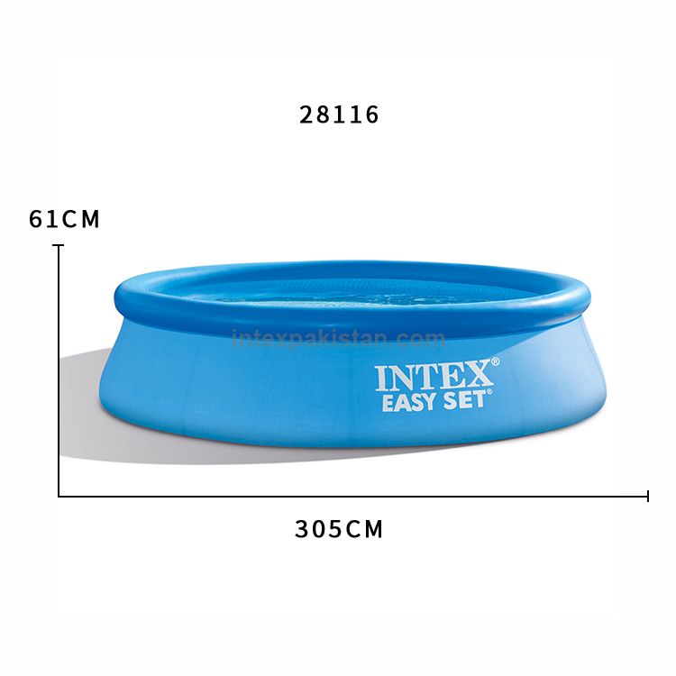 INTEX Easy Set Inflatable Puncture Resistant Pool 10'x24" With Hand Air Pump
