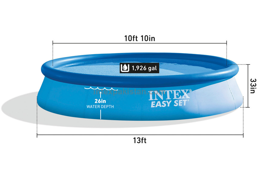 INTEX Easy Set Pool ( 13' X 33" ) Puncture-Resistant 3-Ply Material With Filter Pump