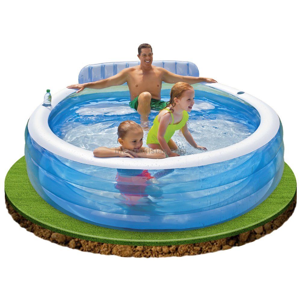INTEX Swim Center Paradise Family Lounge Pool  88" L x 85" W x 30" H