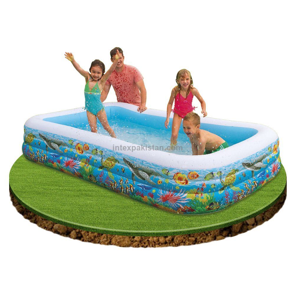 INTEX Swim Center Tropical Reef Family pool (120" L x 72" W 22" H)10 Ft