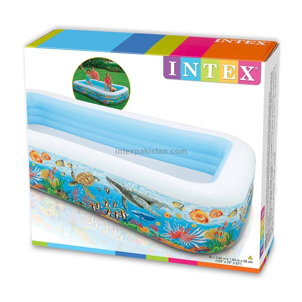 INTEX Swim Center Tropical Reef Family pool (120" L x 72" W 22" H)10 Ft