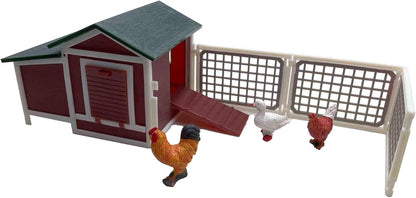Bburago Chicken COOP Playset FarmLand Playset For Kids With Tractor