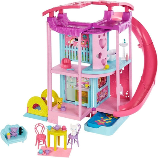 Barbie Chelsea Playhouse Convertible Playhouse with Slide and Acessories 3 Years Girl Doll House