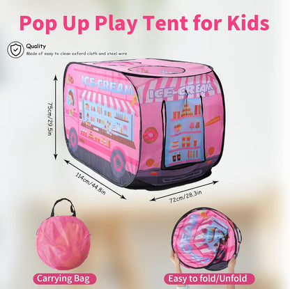 Ice Cream Truck Tent House Foldable Tent For Kids Outdoor Play House Toy
