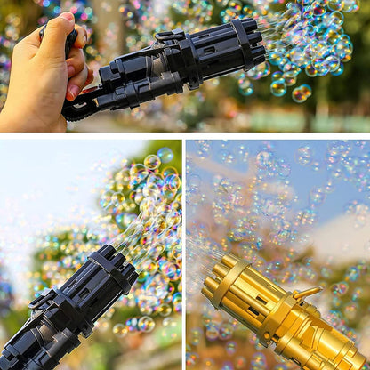 8 Hole Electric Bubble Gun for Kids with Soap Solution Indoor and Outdoor Toys(Colour May Vary)