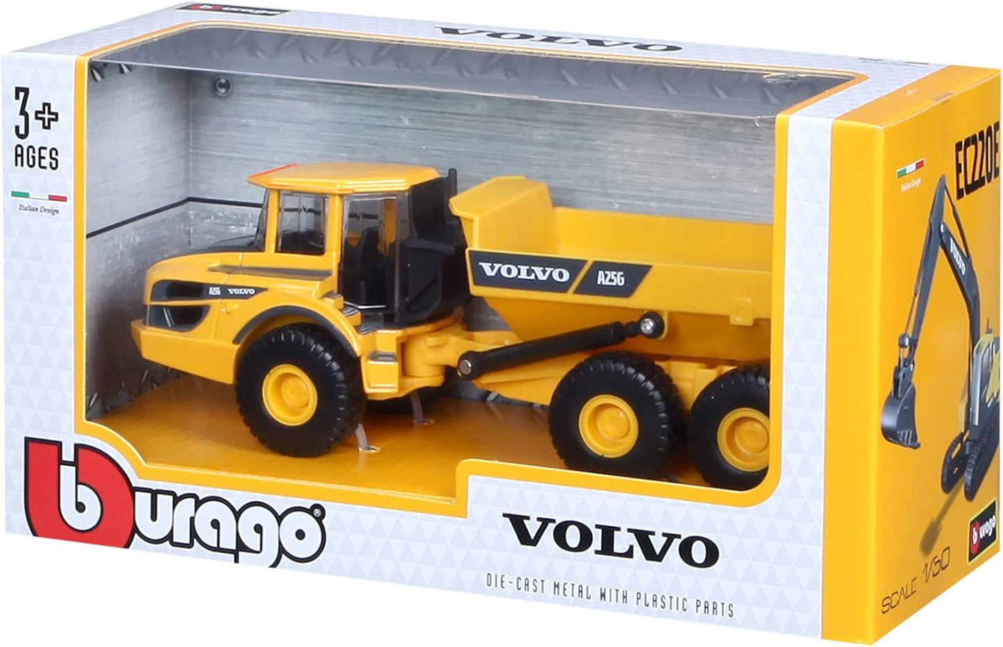 Bburago Volvo Dumper Toy in 1:50 Scale Construction Dumber Toy For Kids