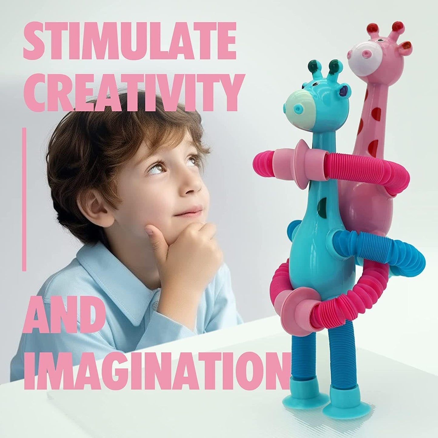 1 Piece Giraffe Pop Tubes Suction Cup Giraffe Toy Fidget Toy For Kids(Colour and Design May Vary)