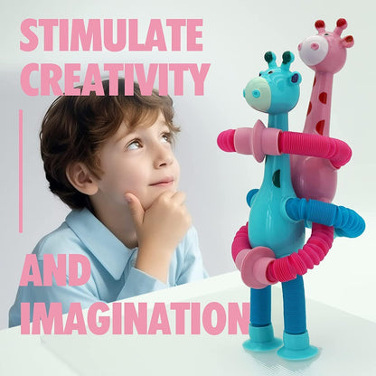 1 Piece Giraffe Pop Tubes Suction Cup Giraffe Toy Fidget Toy For Kids(Colour and Design May Vary)