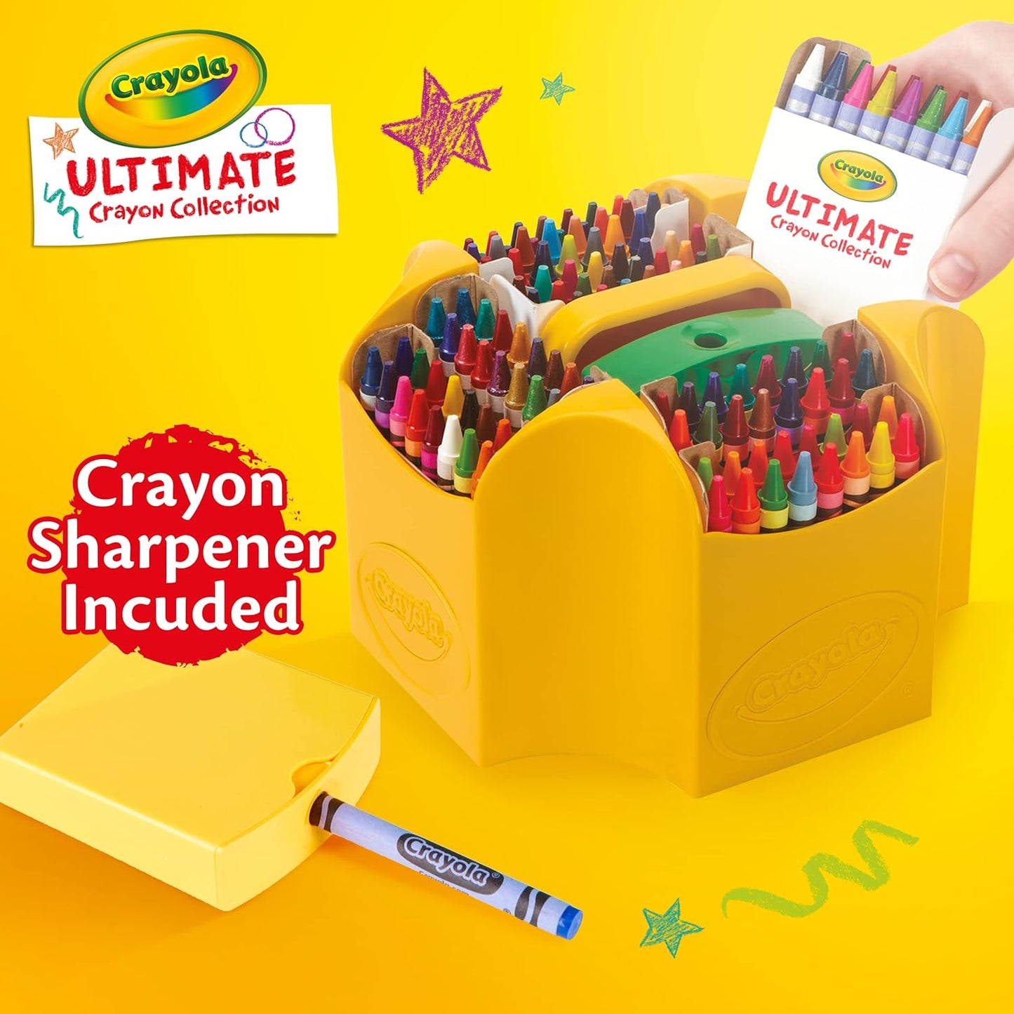Crayola Ultimate 152 Assorted Crayon Box with Sharpener Caddy