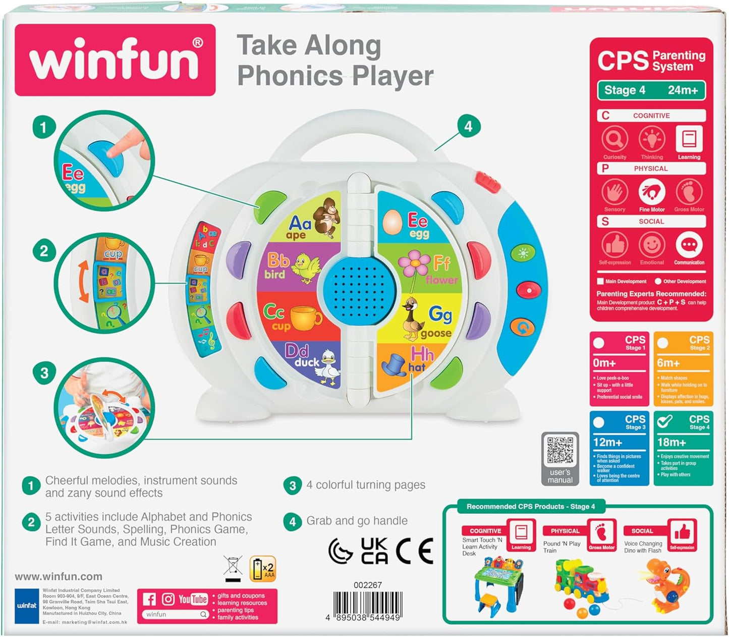 Winfun Take Along Phonics Player Portable Learning Toy For Kids Musical Toy