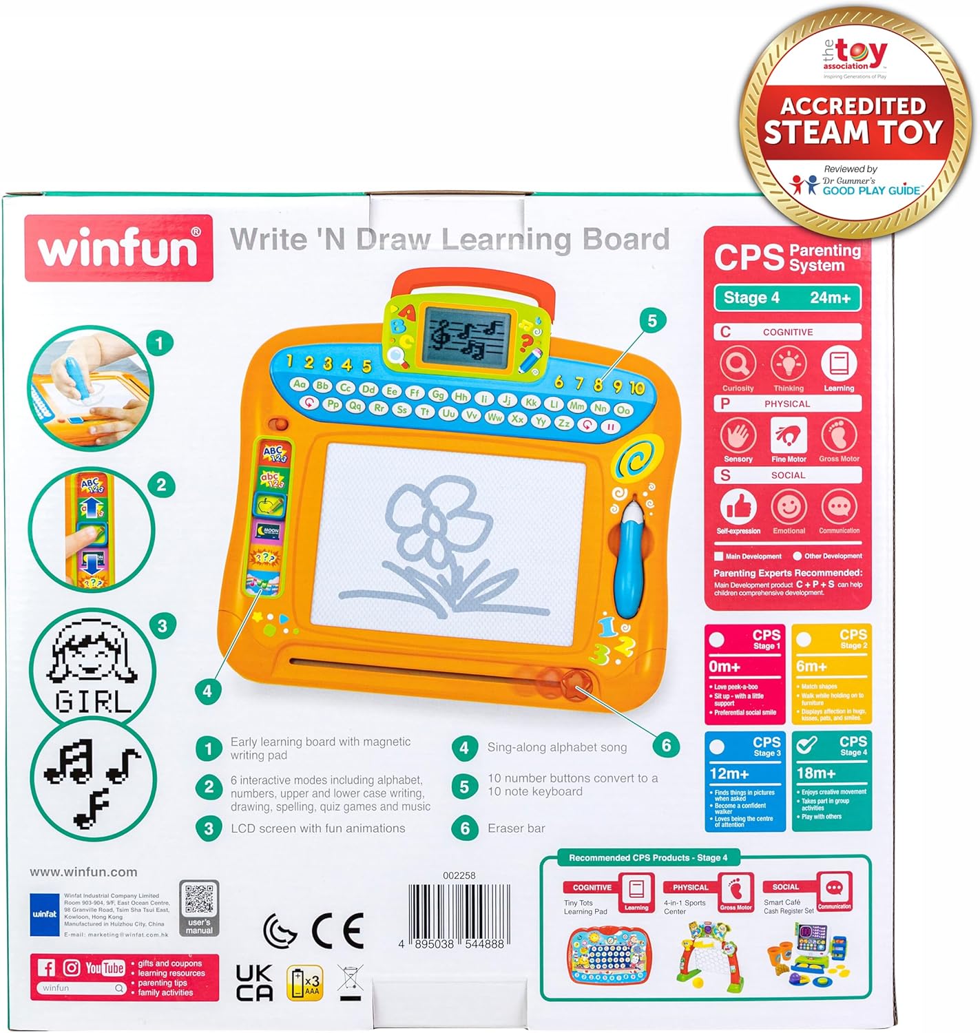 Winfun Write 'n Draw Learning Board Educational Toy for Toddlers Learning Toy