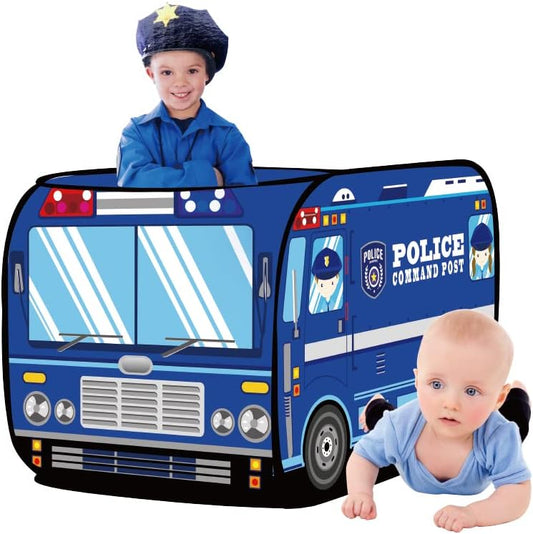 Police Car Tent House Kids Play Tent For Boys and Girls Indoor Outdoor Activity Equipment