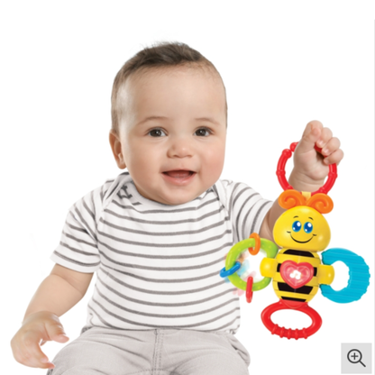 Winfun Light-up Twisty Rattles Musical Bee Teething Ring for Toddlers Music Teether For Todler