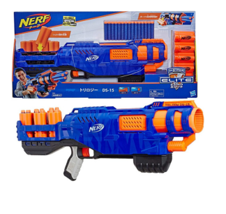 Hasbro Nerf Elite Trilogy DS-15  Nerf Gun For Kids 5 Darts + 3 Dart Shells Included