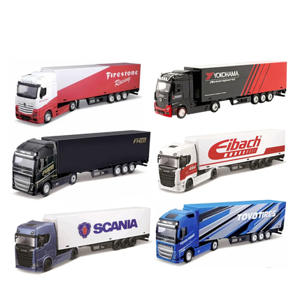 Bburago 1:43 Street Fire Haulers with Trailer Toy Truck For Kids (Assorted)